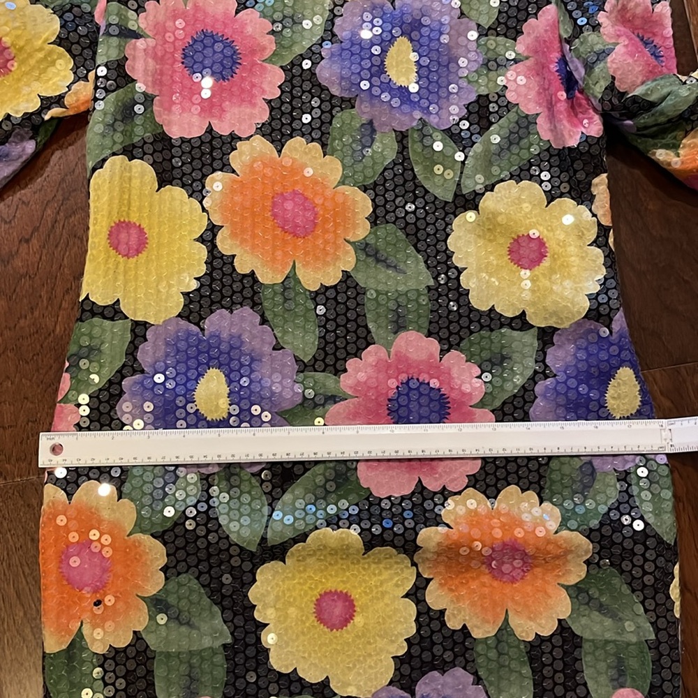 Silk Multi Colored Sequence Dress - image 5